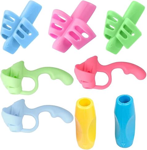 Pencil Grips for Kids Handwriting Pencil gripper Pencil Holder Posture Correction Training Writing AIDS for preschooler Kids toddler Children Special Needs Multi-Choice (8 Pack) in Saudi Arabia