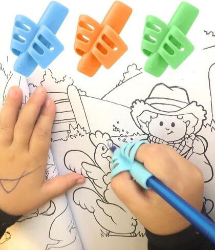 Pencil Grips for Kids Handwriting Pencil gripper Pencil Holder Posture Correction Training Writing AIDS for preschooler Kids toddler Children Special Needs Multi-Choice (8 Pack) in Saudi Arabia