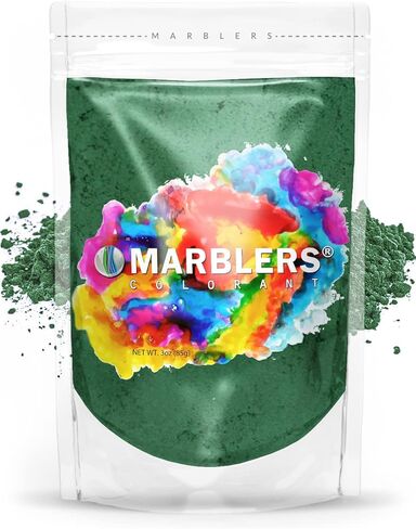 MARBLERS Green Mica Powder [Pine Green] 3oz (85g) | Cosmetic Grade | Epoxy Resin Pigment | Dye | Non-Toxic, Vegan, Cruelty-Free | Lip Gloss, Nails, Body Butter | Bath Bomb, Candle & Soap Making in Kuwait