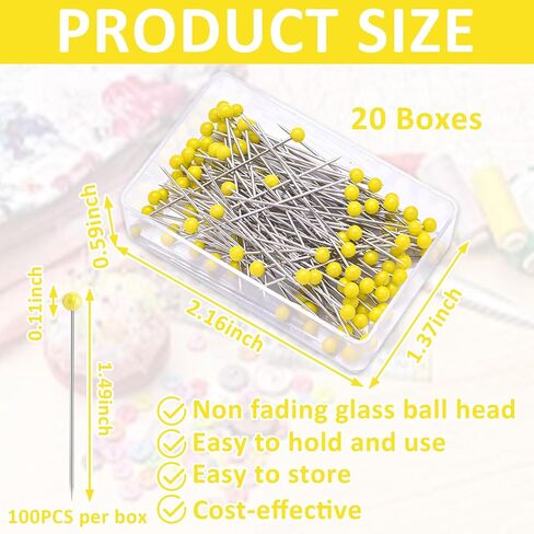1000 PCS Sewing Pins with Heads, 1.5" Glass Head for Fabric Quilting Long in Saudi Arabia