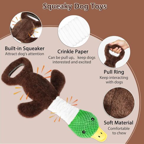 Interactive Chew Proof Dog Toys for Boredom & Anxiety - Plush with Squeaker & Crinkle Sound & Ropes for Small, Medium, Large Dogs in Saudi Arabia