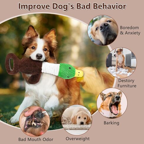 Interactive Chew Proof Dog Toys for Boredom & Anxiety - Plush with Squeaker & Crinkle Sound & Ropes for Small, Medium, Large Dogs in Saudi Arabia