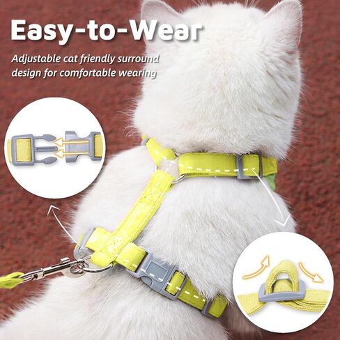 Escape-Proof Cat Harness and Leash Set - Adjustable and Comfortable - Ideal for Walking Cat Outdoors - Fits Kittens, Medium, and Large Cats (Green, S) in Kuwait