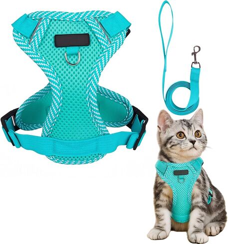 Cat Harness and Leash Escape Proof Harness for Kitten Puppy Adjustable Breathable Cats Dog Easy Walk Seatbelt Small, Yellow in Saudi Arabia
