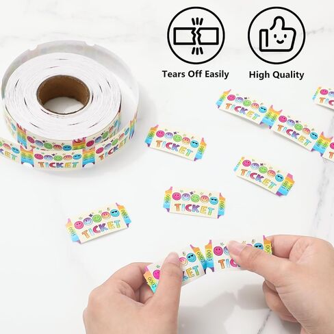 1000PCS Smile Raffle Roll Roll Single Colorful Party Ticket 2 "× 1" لجائزة فئة الأحداث في كرنفال مكافأة لجمع التبرعات ، 1 لفة in Kuwait