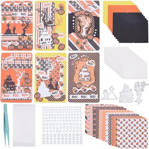 FreeBloss 15 Set DIY Card Making Kit للبالغين في Halloween Making Card Kits مجموعة بطاقات المعايدة المصنوعة يدويًا لعيد ميلاد تهنئة الحفلات الهالوين ، مستلزمات Scrapbooking in Kuwait