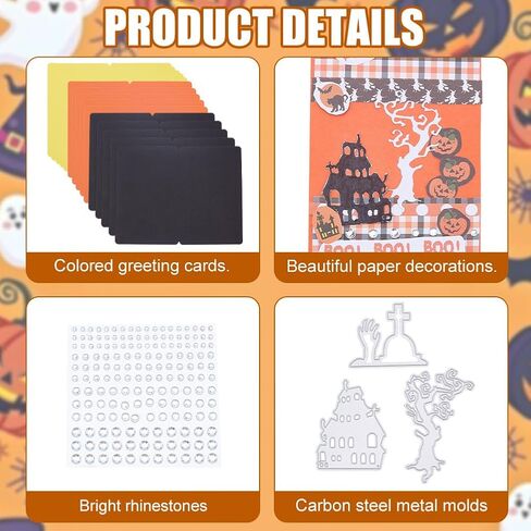 FreeBloss 15 Set DIY Card Making Kit للبالغين في Halloween Making Card Kits مجموعة بطاقات المعايدة المصنوعة يدويًا لعيد ميلاد تهنئة الحفلات الهالوين ، مستلزمات Scrapbooking in Kuwait
