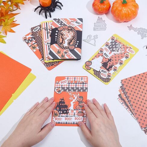 FreeBloss 15 Set DIY Card Making Kit للبالغين في Halloween Making Card Kits مجموعة بطاقات المعايدة المصنوعة يدويًا لعيد ميلاد تهنئة الحفلات الهالوين ، مستلزمات Scrapbooking in Kuwait