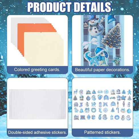FreeBloss 15 Set DIY Card Making Kit للبالغين Winters Making Card Kit Diy Thandmade Transing Kit Perfect Perfect لبطاقات هدايا عيد الميلاد لتهنئة حفل زفاف عيد الميلاد in Kuwait