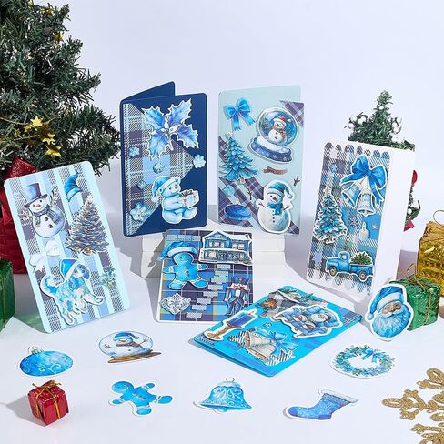 FreeBloss 15 Set DIY Card Making Kit للبالغين Winters Making Card Kit Diy Thandmade Transing Kit Perfect Perfect لبطاقات هدايا عيد الميلاد لتهنئة حفل زفاف عيد الميلاد in Kuwait
