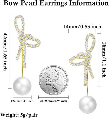 Silver Pearl Drop Earrings, Silver Dangle Earrings for Women 5mm Pearl Long Earrings Boho White Bridal Earrings Silver Statement Earrings for Prom Wedding Jewelry Birthday Gift in Kuwait