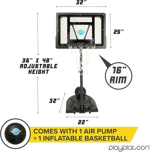 Play Play Play Pool Coolball Basket Bootball Above Games للعائلة - ارتفاع قابل للتعديل 3-4 أقدام ، ويشمل كرة سلة جلدية بو ومضخة الهواء - رائعة لسطح حمام السباحة in Saudi Arabia