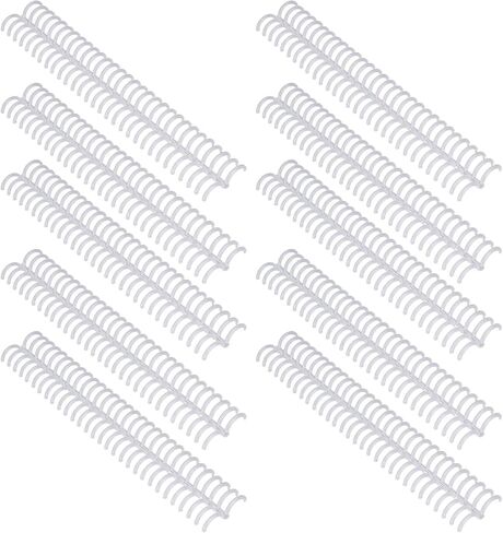 10pcs العمود الفقري الملزم بلاستيكي ، 19 مم / 0.75 بوصة ملزمة الربط 30 حلقة 150 ورقة لفائف الربط الافصح الذاتي لورق A4 B5 A5 (شفافة) in Saudi Arabia