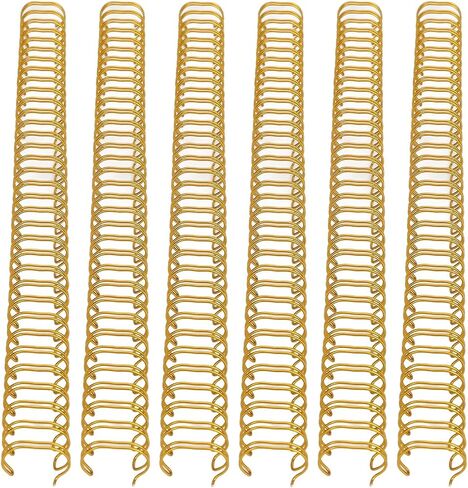Sorandy 100 Pcs Twin Loop Wire Binding Spines 120 Sheet Capacity, Double Loop Wire Binding Combs Spines, 3:1 Pitch, 9/16 Inch Spiral Binding Coils for Teacher Student (Gold), Sorandymfudzcpn7a-11 in Saudi Arabia