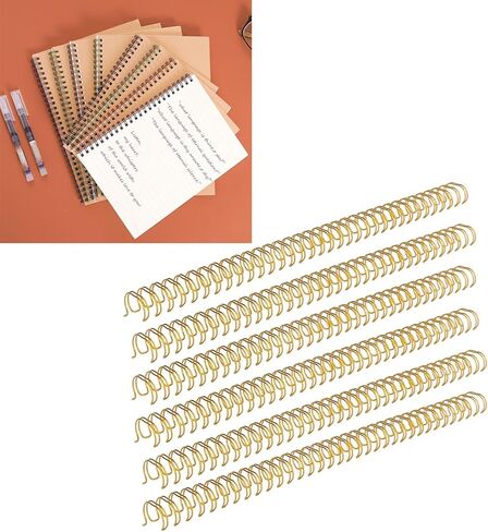 Sorandy 100 Pcs Twin Loop Wire Binding Spines 120 Sheet Capacity, Double Loop Wire Binding Combs Spines, 3:1 Pitch, 9/16 Inch Spiral Binding Coils for Teacher Student (Gold), Sorandymfudzcpn7a-11 in Saudi Arabia