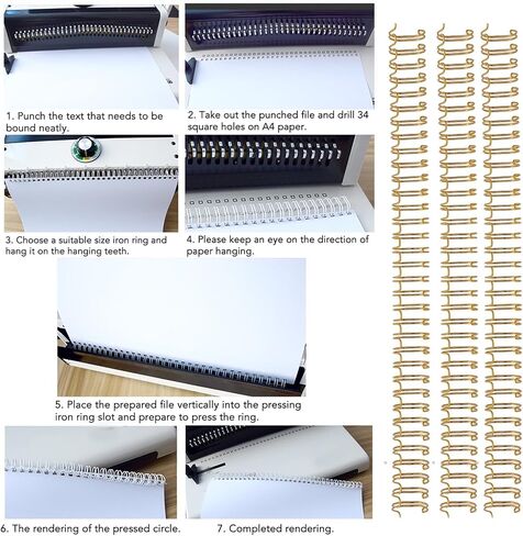Sorandy 100 Pcs Twin Loop Wire Binding Spines 120 Sheet Capacity, Double Loop Wire Binding Combs Spines, 3:1 Pitch, 9/16 Inch Spiral Binding Coils for Teacher Student (Gold), Sorandymfudzcpn7a-11 in Saudi Arabia