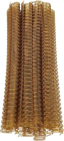 Sorandy 100 Pcs Twin Loop Wire Binding Spines 120 Sheet Capacity, Double Loop Wire Binding Combs Spines, 3:1 Pitch, 9/16 Inch Spiral Binding Coils for Teacher Student (Gold), Sorandymfudzcpn7a-11 in Saudi Arabia