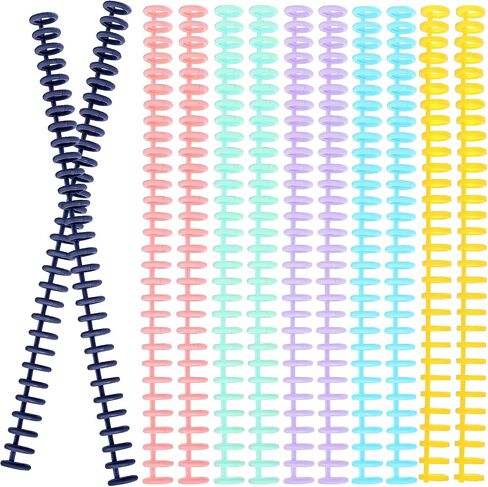 مشط ربط العمود الفقري: 12pcs متنوعة ملزمة ملزمة بلاستيكية بلاستيكية ملونة ، 30 حلقات ، حلقات رابط أوراق فضفاض in Saudi Arabia