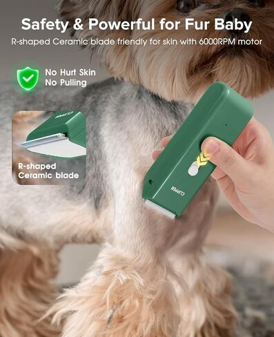 Upgrade Home Professional Dog Grooming Kit Clipper for Matted&Long Hair, Cordless Pet Shaver Low Noise USB Rechargeable for Cats, Small&Medium Dogs, Handy Pet Hair Grooming Trimmer, Green in Saudi Arabia