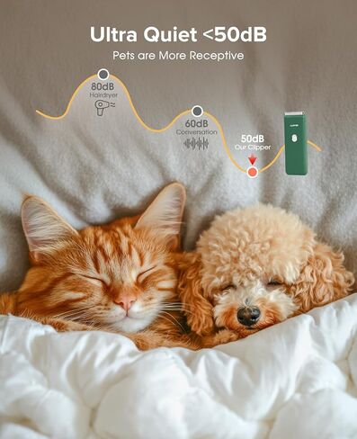 Upgrade Home Professional Dog Grooming Kit Clipper for Matted&Long Hair, Cordless Pet Shaver Low Noise USB Rechargeable for Cats, Small&Medium Dogs, Handy Pet Hair Grooming Trimmer, Green in Saudi Arabia