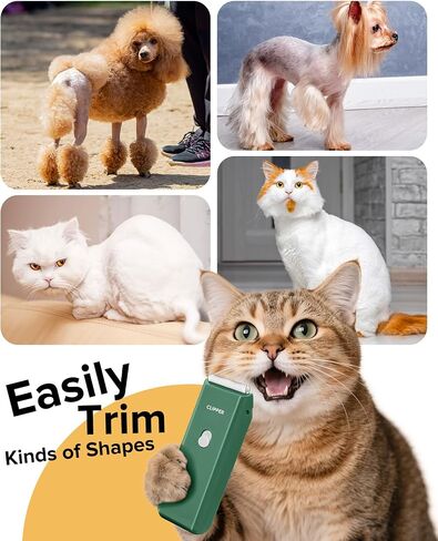 Upgrade Home Professional Dog Grooming Kit Clipper for Matted&Long Hair, Cordless Pet Shaver Low Noise USB Rechargeable for Cats, Small&Medium Dogs, Handy Pet Hair Grooming Trimmer, Green in Saudi Arabia