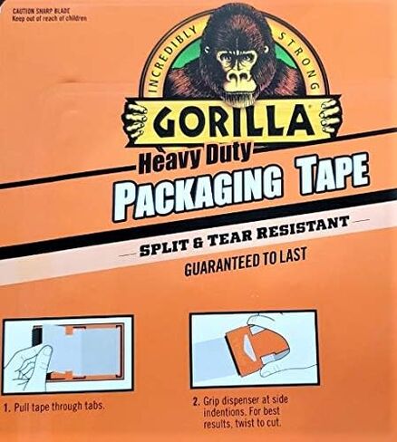 Gorilla 6034015 شريط التعبئة الثقيل مع موزع للتحرك - 1.88 "× 25 YD ، واضح ، (حزمة 6) in Saudi Arabia