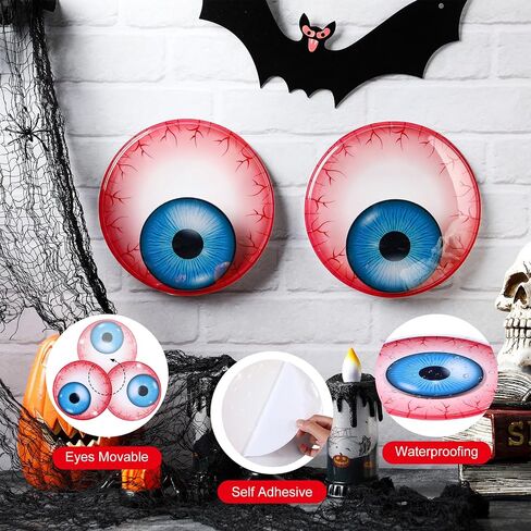 7 Inch Halloween Giant Googly Eye Self Adhesive Wiggle Large Extra Sticky Sticker Fake Big Eyeballs for Halloween Window Wall Door Garden Lawn Stage Prop Yard Hanging Party Favor DIY Supply in Saudi Arabia