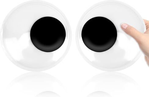 6 Inch Giant Googly Eyes, 2 PCS Large Wiggle Eyes Plastic Wiggle Googly Eye Self Adhesive Eyeball Stickers Black White Big Googlys Eye for DIY Crafts Halloween Christmas Tree Party Decorations in Kuwait