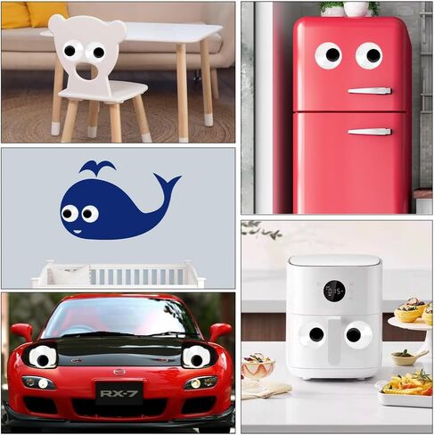 6 Inch Giant Googly Eyes, 2 PCS Large Wiggle Eyes Plastic Wiggle Googly Eye Self Adhesive Eyeball Stickers Black White Big Googlys Eye for DIY Crafts Halloween Christmas Tree Party Decorations in Kuwait