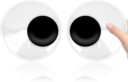 6 Inch Giant Googly Eyes, 2 PCS Large Wiggle Eyes Plastic Wiggle Googly Eye Self Adhesive Eyeball Stickers Black White Big Googlys Eye for DIY Crafts Halloween Christmas Tree Party Decorations in Kuwait