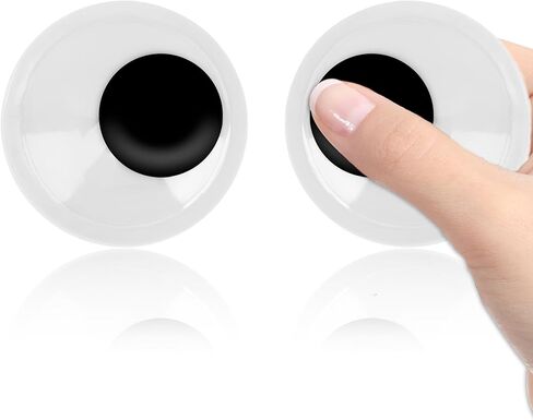 6 Inch Giant Googly Eyes, 2 PCS Large Wiggle Eyes Plastic Wiggle Googly Eye Self Adhesive Eyeball Stickers Black White Big Googlys Eye for DIY Crafts Halloween Christmas Tree Party Decorations in Kuwait