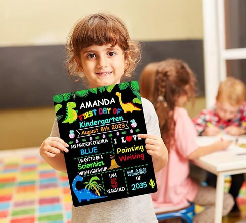 Waahome أولاً وأخير علامة السبورة المدرسية - 9''x12 '' في اليوم الأول من علامة مرحلة ما قبل المدرسة في رياض الأطفال in Kuwait