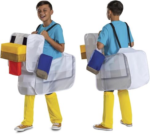 تمويه Minecraft Chicken Jockey Ride On Costume و Minecraft Outfite الرسمي مع سهولة الإعداد ، طفل واحد الحجم in Saudi Arabia
