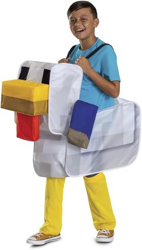 تمويه Minecraft Chicken Jockey Ride On Costume و Minecraft Outfite الرسمي مع سهولة الإعداد ، طفل واحد الحجم in Saudi Arabia