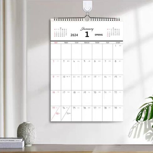 TEMKIN Wall Calendar 2024 Home Wall-mounted Calendar Plan This Work Punch-in Desk Calendar Note-taking Monthly Calendar) Calendar (Color : 4) in Kuwait