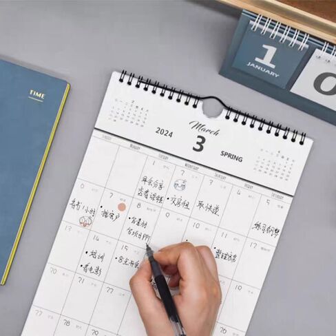 TEMKIN Wall Calendar 2024 Home Wall-mounted Calendar Plan This Work Punch-in Desk Calendar Note-taking Monthly Calendar) Calendar (Color : 4) in Kuwait