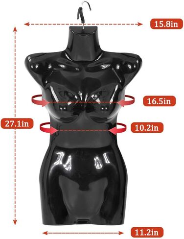 4PCS Female Torso Dress Form Sewing Mannequin Polypropylene (PP) Retail Mannequin Manikin 27 Inch Height Display Dress Clothing Form with Metal Hook in Saudi Arabia
