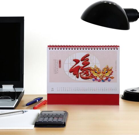 Temkin Calendar Desk Countdown Mini Disporative الصينية الطراز سطح المكتب 2024 التقويم التقويم الطالب in Kuwait