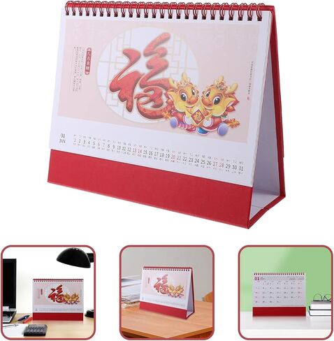 Temkin Calendar Desk Countdown Mini Disporative الصينية الطراز سطح المكتب 2024 التقويم التقويم الطالب in Kuwait