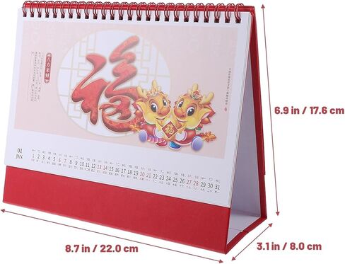 Temkin Calendar Desk Countdown Mini Disporative الصينية الطراز سطح المكتب 2024 التقويم التقويم الطالب in Kuwait