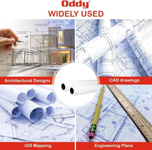 Wide Format Plotter Paper - 2 Rolls, 36" x 150 Ft, 20 lb Bond Paper (80 GSM with 2" Core), 96 Bright White, CAD Bond Paper for Inkjet Printers, Engineering, Architecture, and Blueprinting in Saudi Arabia
