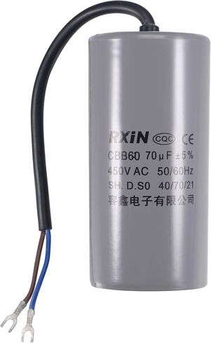 مكثف تشغيل Uxcell CBB60 50 فائق التوهج 450 فولت تيار متردد 2 أسلاك 50/60 هرتز اسطوانة 105 × 50 مم مع محطة لمحرك مضخة المياه ضاغط الهواء in Kuwait