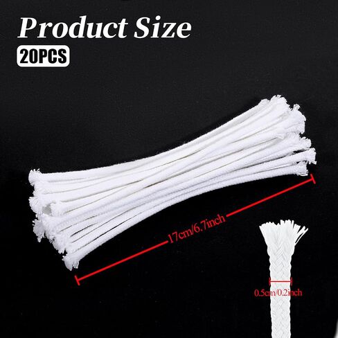 20 Pcs Oil Lamp Wicks Replacement, Cotton Candle Wick, Round Wick for Oil Lamps for Kerosene Lantern in Saudi Arabia