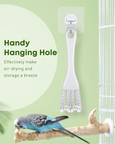 Pawfly 3 PCS Bird Bird Cage Cleaner Brush مع مجرفة ، مجموعة فرشاة تنظيف قفص 2 في 1 ، مزيل أنبوب الطيور للعثمان ، بيوت الوزراء وأقفاص الحيوانات الصغيرة ، إكسسوارات قفص الطيور ، فرشاة إزالة فضلات الطيور in Saudi Arabia