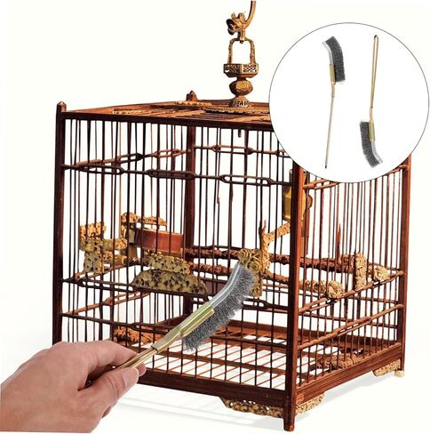 Upkoch 2pcs Bird Cage Cleaning Brush Brushes Long Handle Frants لسهولة الصيانة اليومية لأقفاص الطيور خفيفة الوزن وملحقات مقاومة للرائحة للببغاوات والحيوانات الأليفة in Kuwait