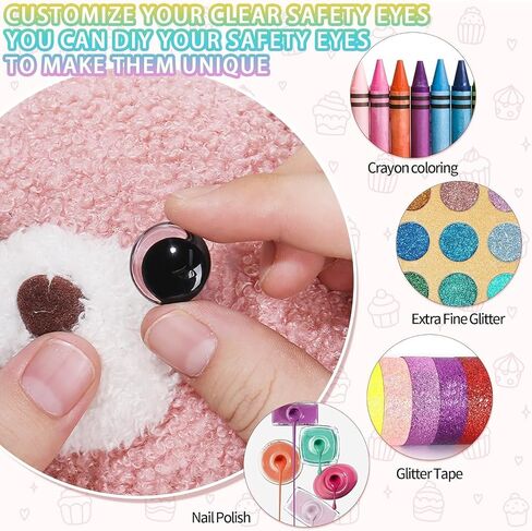 Mucunnia 80pcs عيون سلامة القمر 25 ملم للكروشيه مع الغسالات عيون أمان واضحة ل Amigurumi 3d القمر الكروشيه عيون عيون للحيوانات تيدي دب الكروشيه in Saudi Arabia