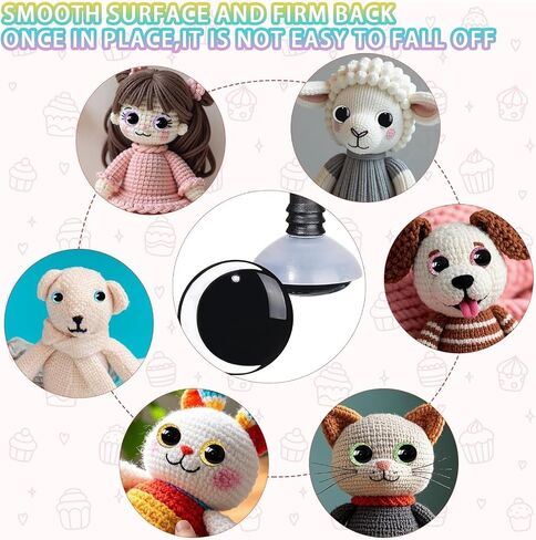 Mucunnia 80pcs عيون سلامة القمر 25 ملم للكروشيه مع الغسالات عيون أمان واضحة ل Amigurumi 3d القمر الكروشيه عيون عيون للحيوانات تيدي دب الكروشيه in Saudi Arabia