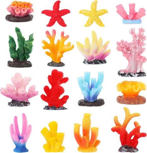 16 PCS ديكور الشعاب المرجانية ، ديكورات خزان الأسماك الملونة ، مرجان نجم البحر الاصطناعي لزخارف خزان السمك للمناظر الطبيعية للأحياء ، إكسسوارات الديكورات المائية in Kuwait