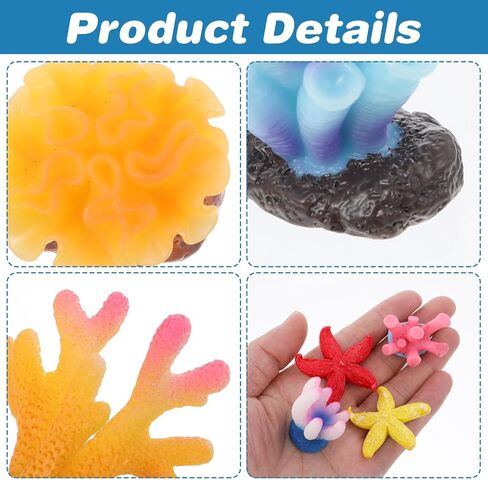 16 PCS ديكور الشعاب المرجانية ، ديكورات خزان الأسماك الملونة ، مرجان نجم البحر الاصطناعي لزخارف خزان السمك للمناظر الطبيعية للأحياء ، إكسسوارات الديكورات المائية in Kuwait