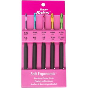 Susan Bates Crochet Hook Set SZ G6-K105, Sizes G6/4mm to K10.5/6.5mm